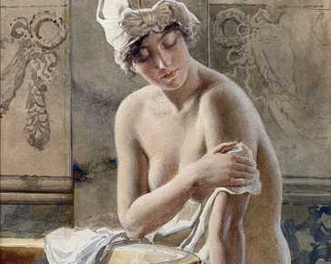 Matania Fortunino - Girl at the fountain